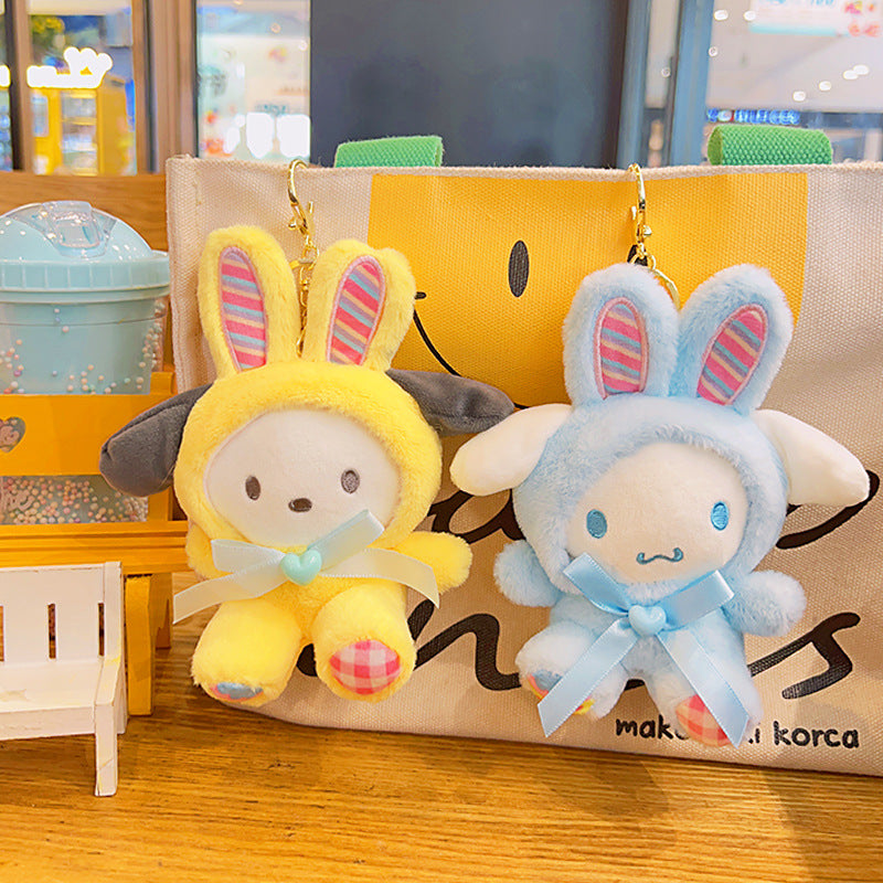 Gantungan Kunci Tas Boneka Sanrio Karakter Easter Kuromi Melody Cinnamoroll Lucu Ganci Keychain
