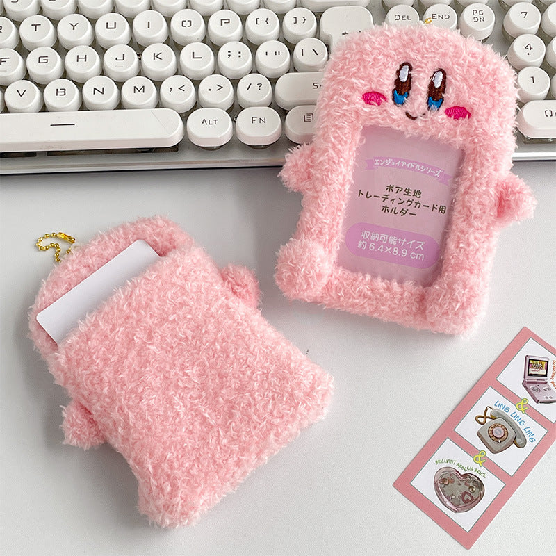 Plush Photocard Case Photo Card Holder Boneka Gantungan Kunci ID Card Keychain Kirby KCO4099