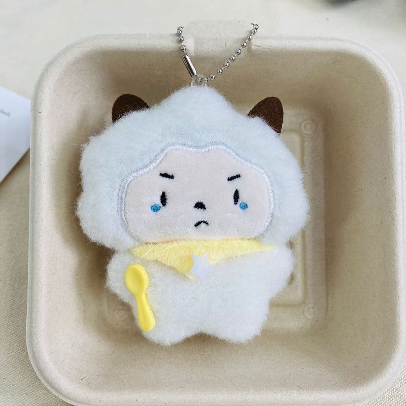Gantungan Kunci Boneka Squeaky Eating Rabbit Bear Lamb Wolf Pendant Bag Charm Keychain MCE1001