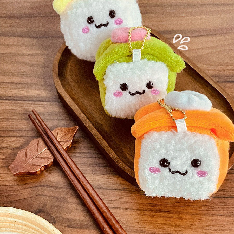 Gantungan Kunci Boneka Sushi Nori Wasabi Bag Charm Gantungan Tas Keychain MCE8812