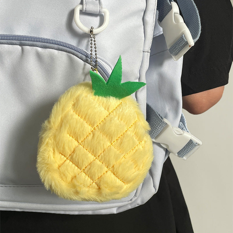 Dompet Koin Bulu Buah Fluffy Semangka Strawberry Kiwi Resleting Pouch Lucu MCEB4303