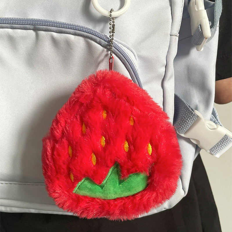 Dompet Koin Bulu Buah Fluffy Semangka Strawberry Kiwi Resleting Pouch Lucu MCEB4303