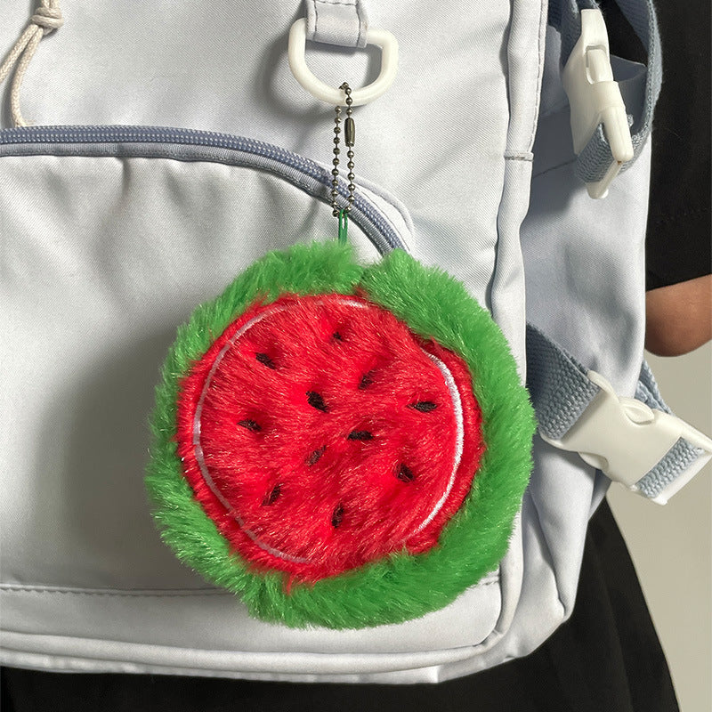 Dompet Koin Bulu Buah Fluffy Semangka Strawberry Kiwi Resleting Pouch Lucu MCEB4303