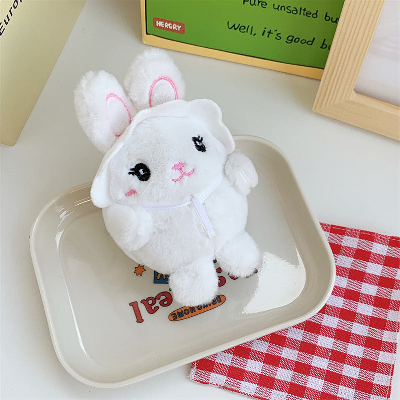Gantungan Boneka Kelinci Topi Putih Tas Wortel