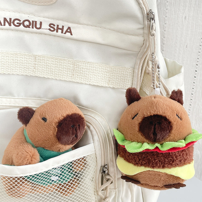 Gantungan Kunci Boneka Capybara Burger Coffee Chick Toast Donut Boneka Keychain MCEW8041