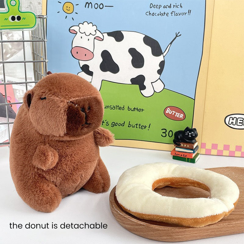 Gantungan Kunci Boneka Capybara Burger Coffee Chick Toast Donut Boneka Keychain MCEW8041