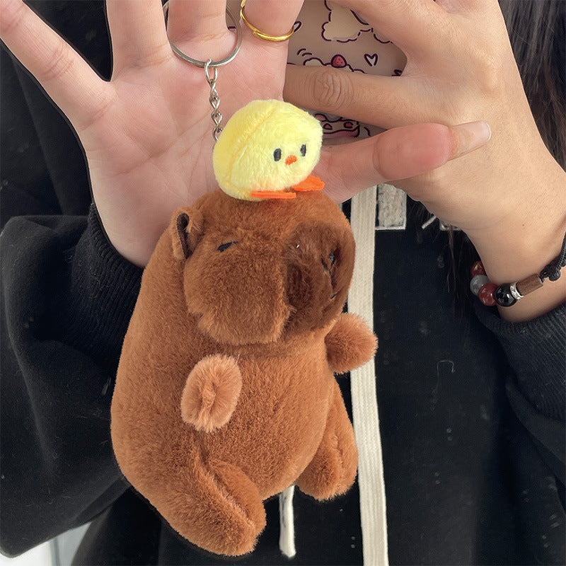 Gantungan Kunci Boneka Capybara Burger Coffee Chick Toast Donut Boneka Keychain MCEW8041