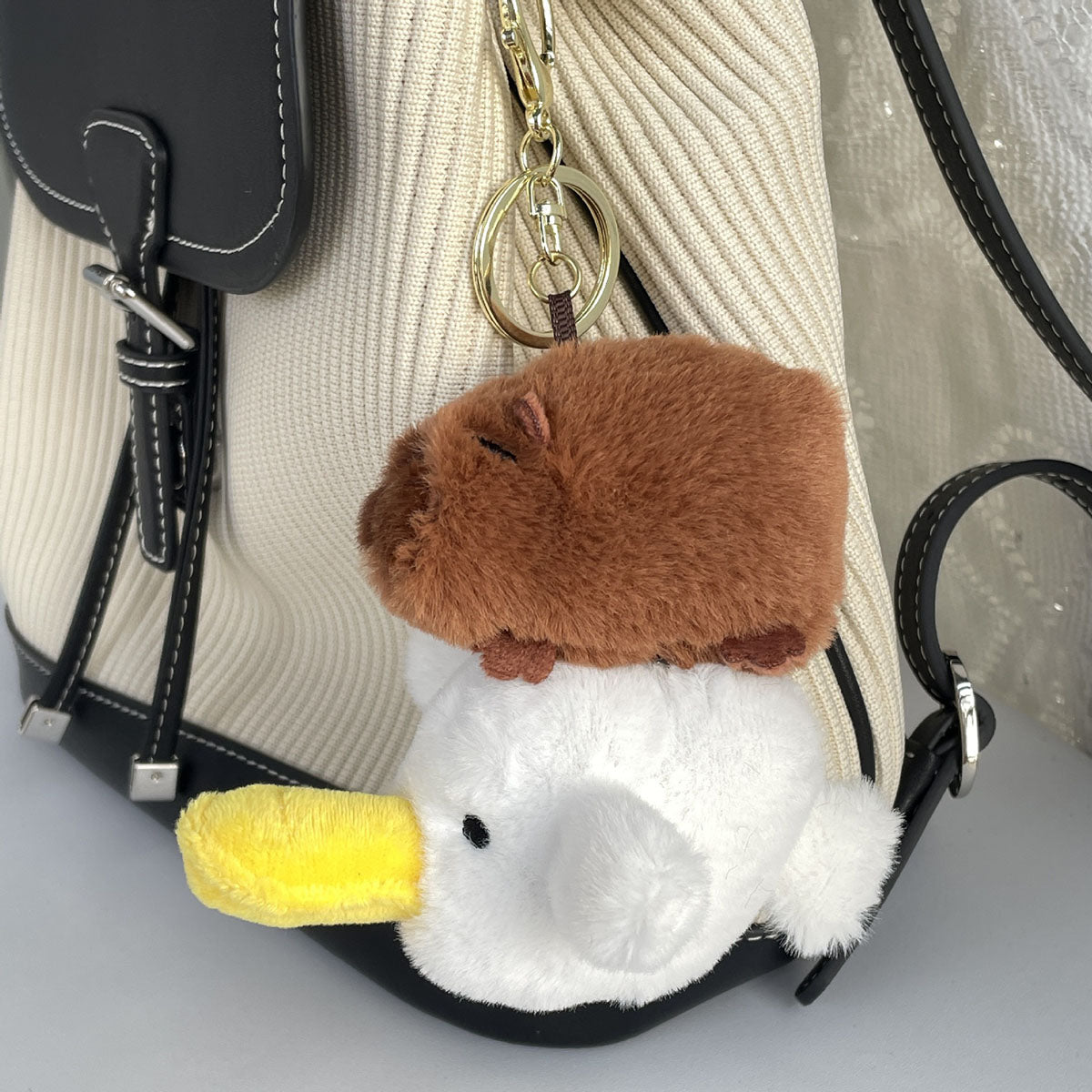 Boneka Capybara Ingusan Lucu Snort Snotty Plush Doll Bubble Blowing Squeeze Keychain
