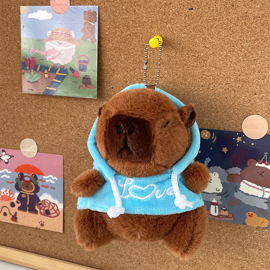 Gantungan Boneka Capybara Love Sweater Dress Up Doll Boneka Keychain MCEW8484