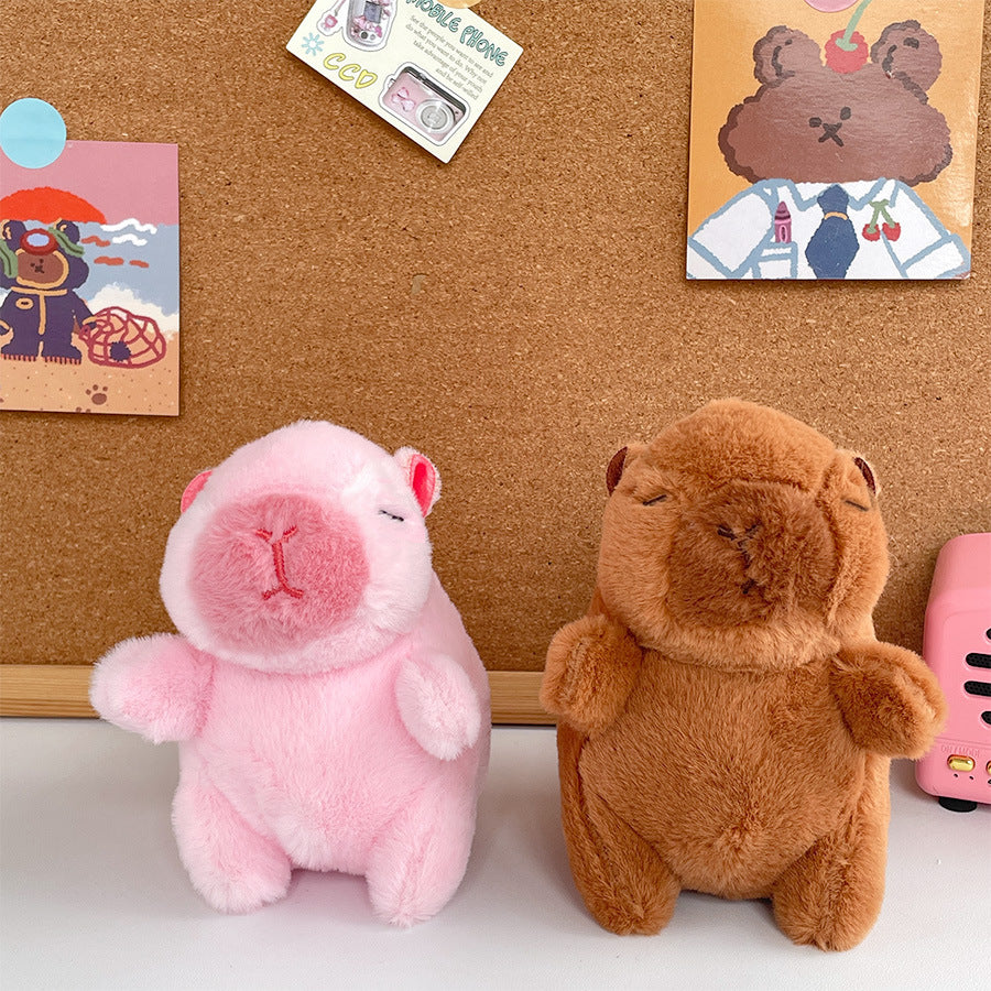 Boneka Capybara Ekor Berputar Gantungan Kunci Keychain Spinning Wagging Tail Capybara MCEW8541