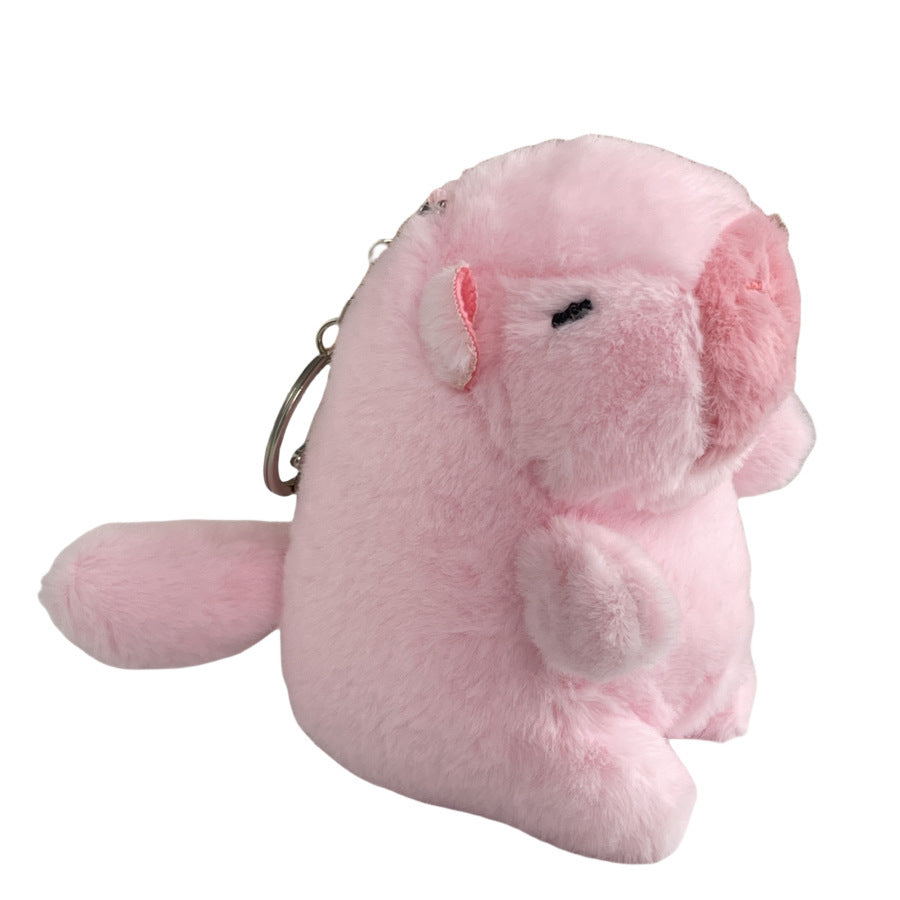 Boneka Capybara Ekor Berputar Gantungan Kunci Keychain Spinning Wagging Tail Capybara MCEW8541