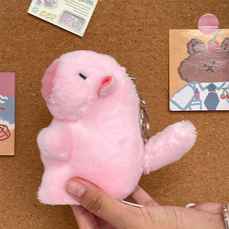 Boneka Capybara Ekor Berputar Gantungan Kunci Keychain Spinning Wagging Tail Capybara MCEW8541