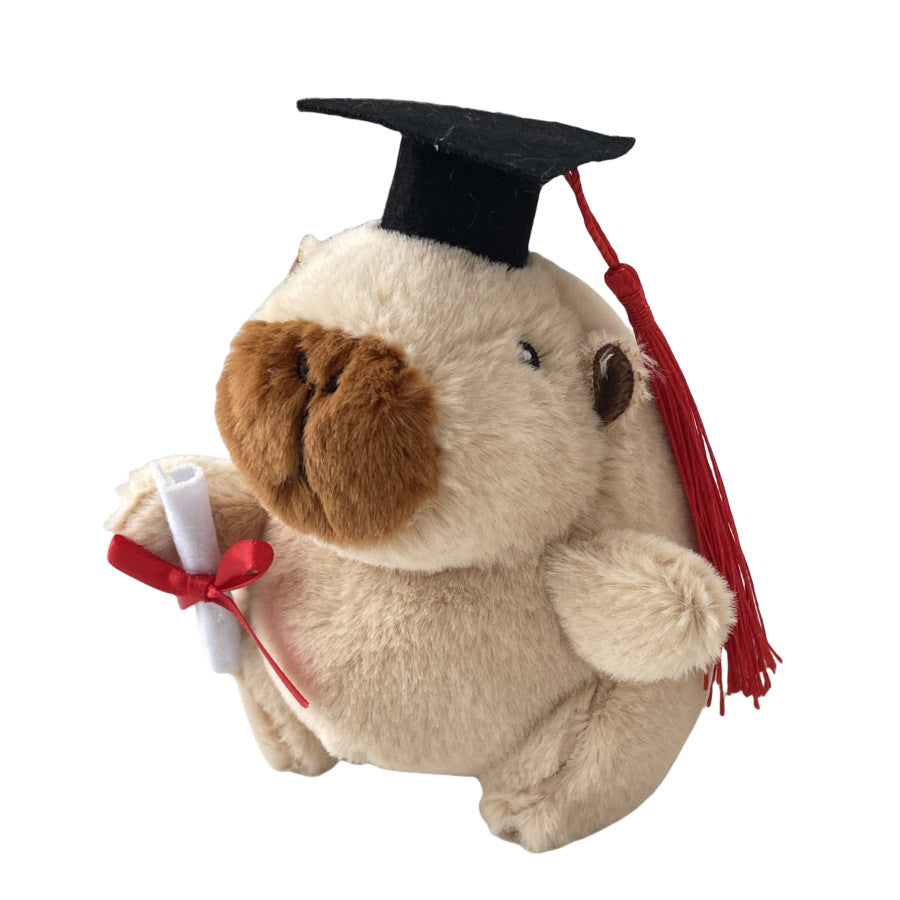 Gantungan Boneka Capybara Topi Wisuda Toga Boneka Graduation Keychain MCEW8559