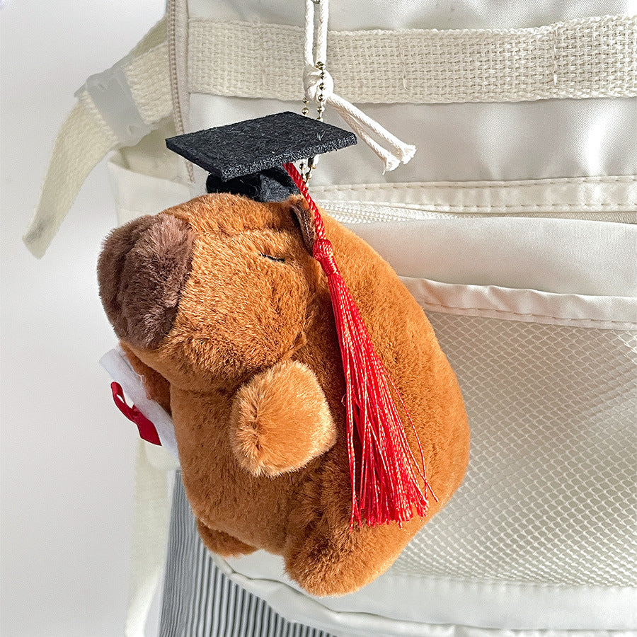 Gantungan Boneka Capybara Topi Wisuda Toga Boneka Graduation Keychain MCEW8559