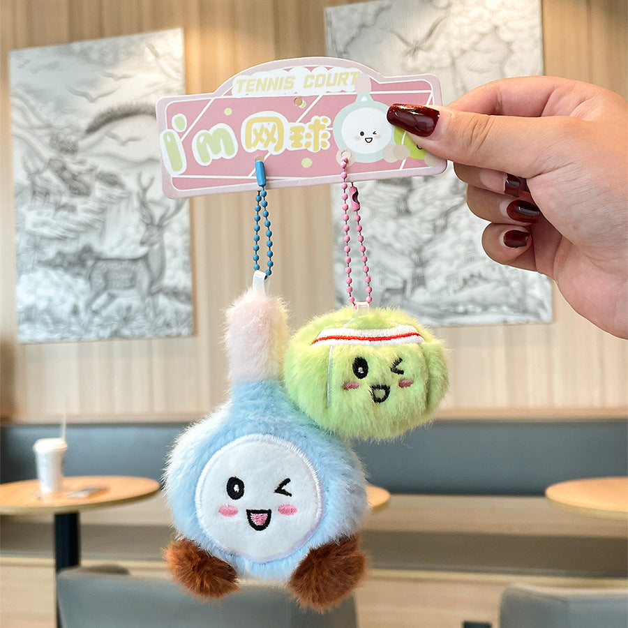 Gantungan Kunci Boneka Pasangan Olah Raga Alat Sport Badminton Tennis Pingpong Biliar MCEW9937