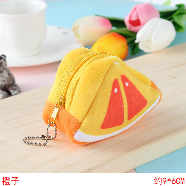 Dompet Kecil Koin Motif Buah Buahan dengan Rantai Gantungan Coin Purse Pouch MCO00120