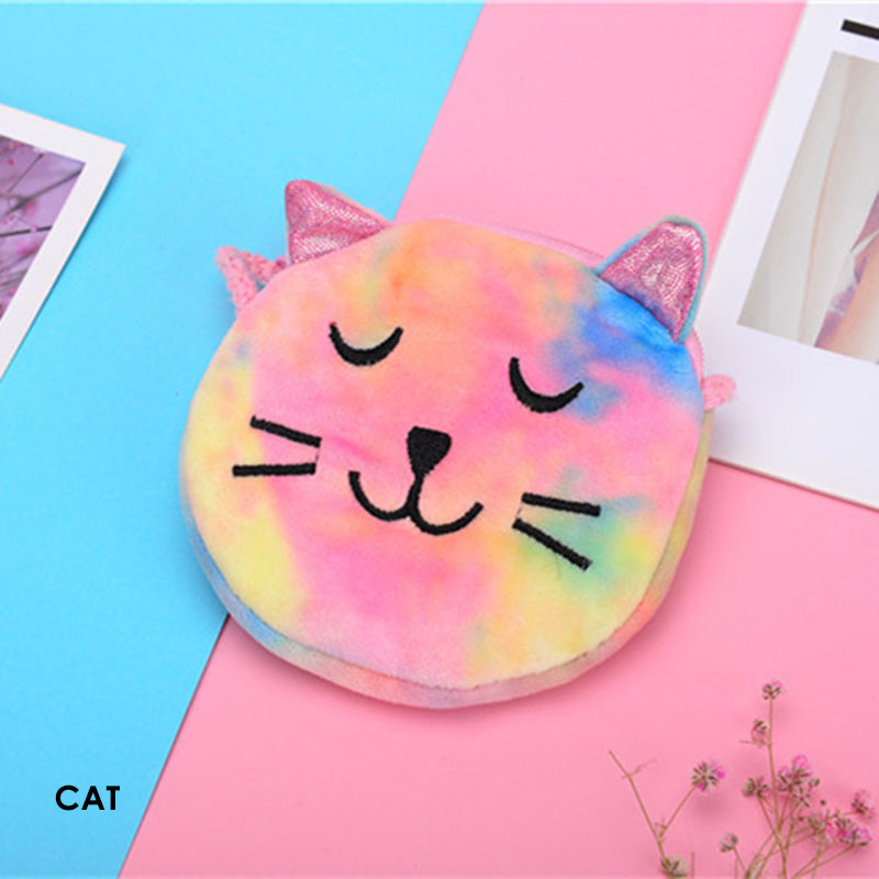 Tas Selempang Bulu Kepala Unicorn Beruang Rainbow