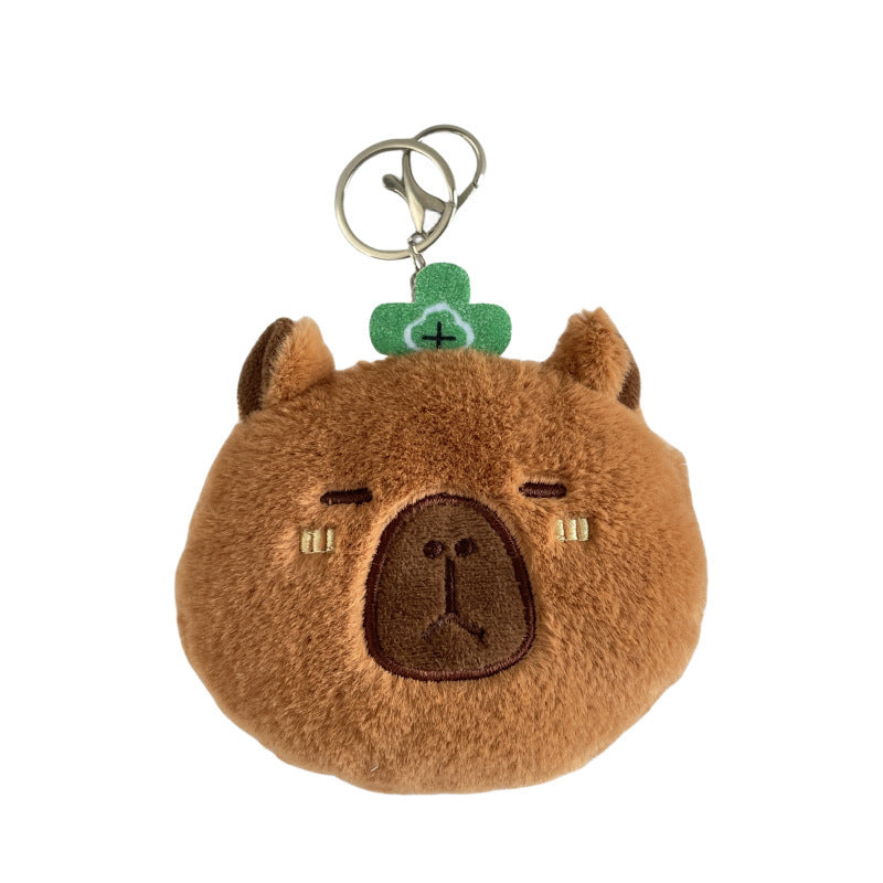 Dompet Koin Gantungan Kunci Bulu Capybara Head Pouch Keychain MCOB4171
