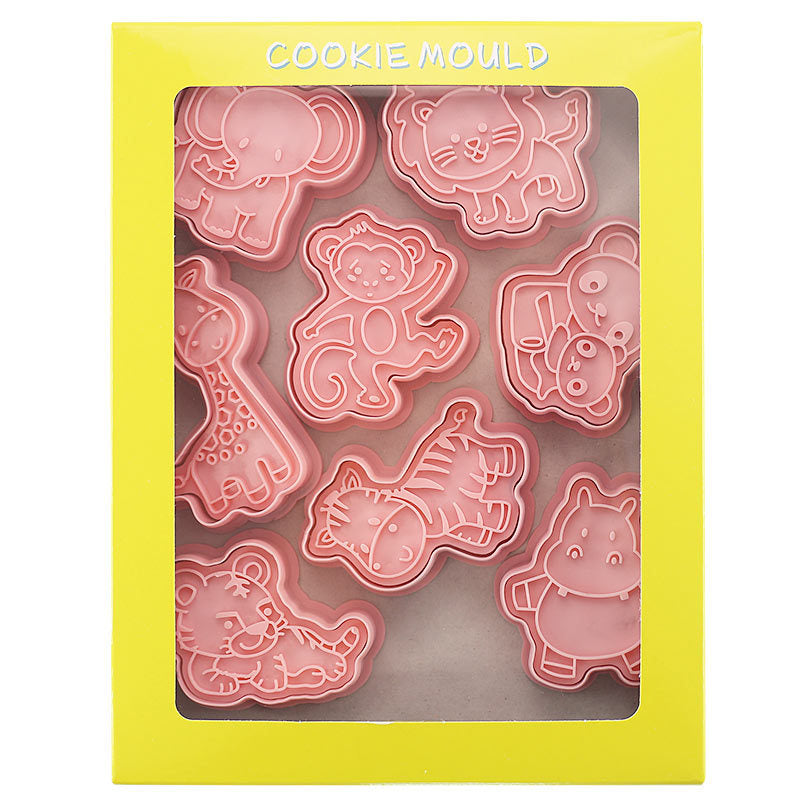 Set 8 Pcs Cookies Cutter Stamp Cetakan Kue Kering Press Tema Binatang Animal