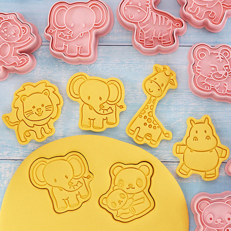 Set 8 Pcs Cookies Cutter Stamp Cetakan Kue Kering Press Tema Binatang Animal