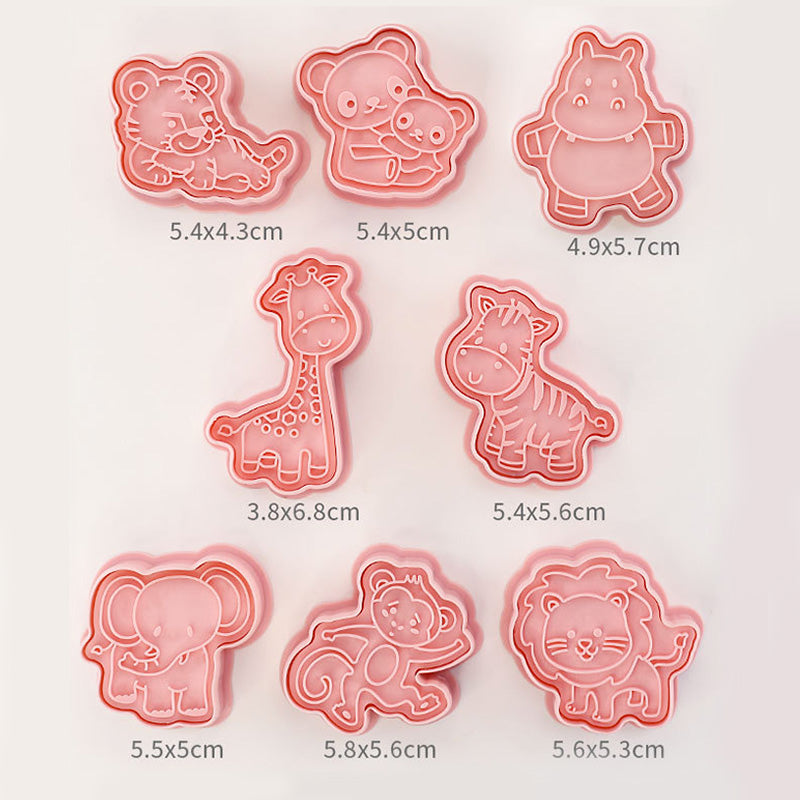 Set 8 Pcs Cookies Cutter Stamp Cetakan Kue Kering Press Tema Binatang Animal
