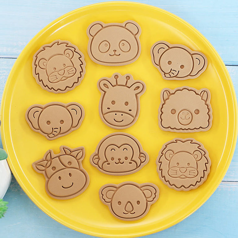Set 8 Pcs Cookies Cutter Stamp Cetakan Kue Kering Press Tema Binatang Animal