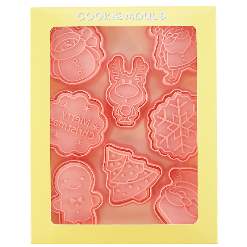 Set 8 Pcs Cookies Cutter Stamp Cetakan Kue Kering Press Tema Natal Christmas