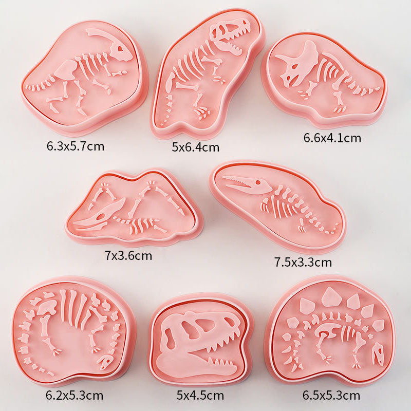 Set 8 Pcs Cookies Cutter Stamp Cetakan Kue Kering Press Tema Binatang Dinosaur