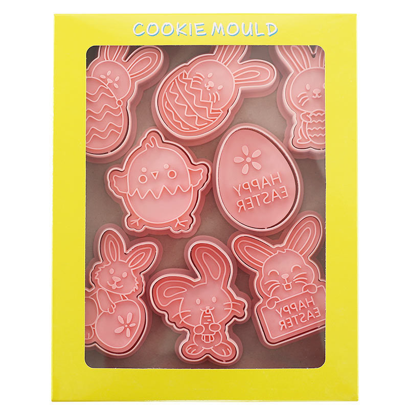 Set 8 Pcs Cookies Cutter Stamp Cetakan Kue Kering Press Tema Paskah Easter
