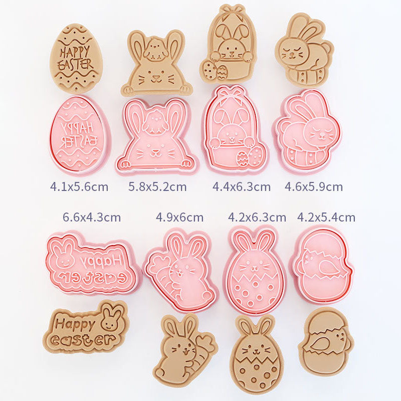 Set 8 Pcs Cookies Cutter Stamp Cetakan Kue Kering Press Tema Paskah Easter