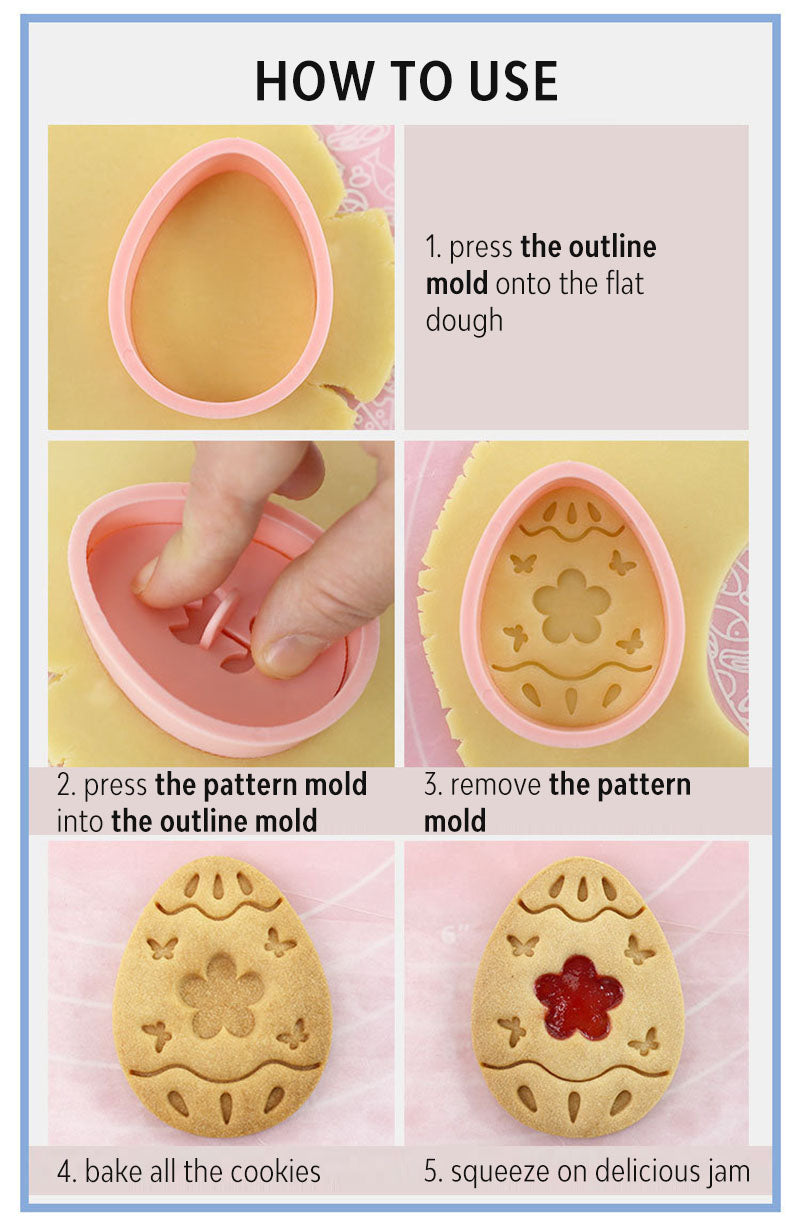 Set 8 Pcs Cookies Cutter Stamp Cetakan Kue Kering Press Tema Paskah Easter