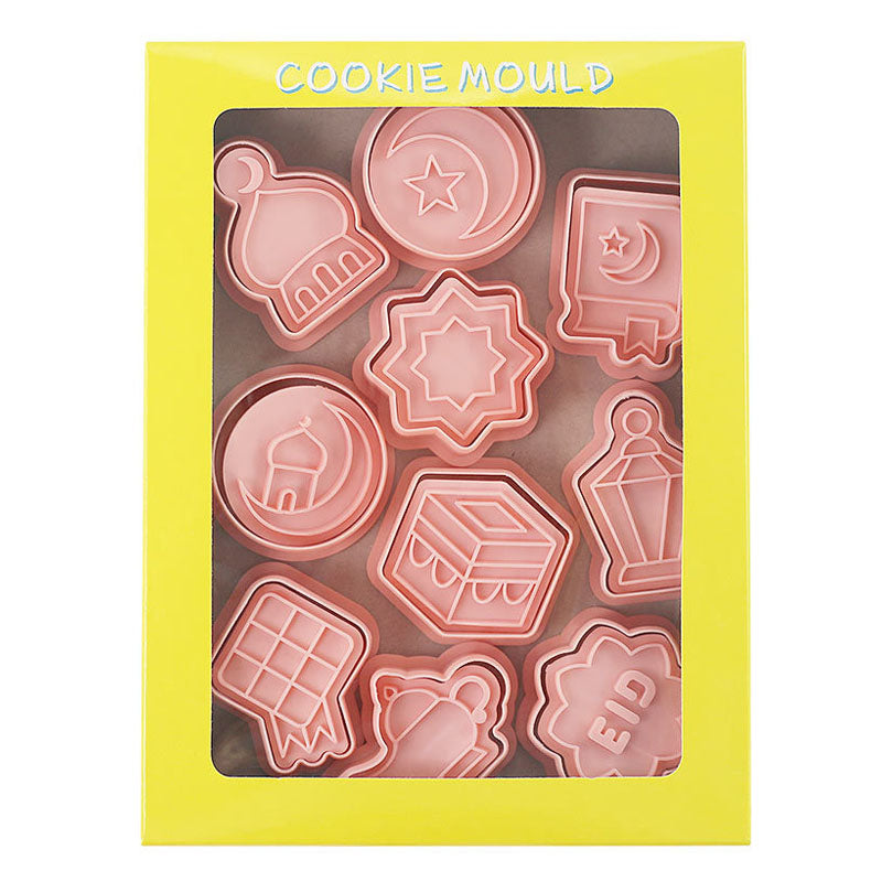 Set 8 Pcs Cookies Cutter Stamp Cetakan Kue Kering Press Tema Idul Fitri