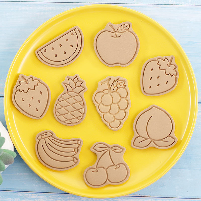 Set 8 Pcs Cookies Cutter Stamp Cetakan Kue Kering Press Tema Buah Fruit