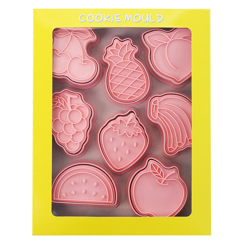 Set 8 Pcs Cookies Cutter Stamp Cetakan Kue Kering Press Tema Buah Fruit