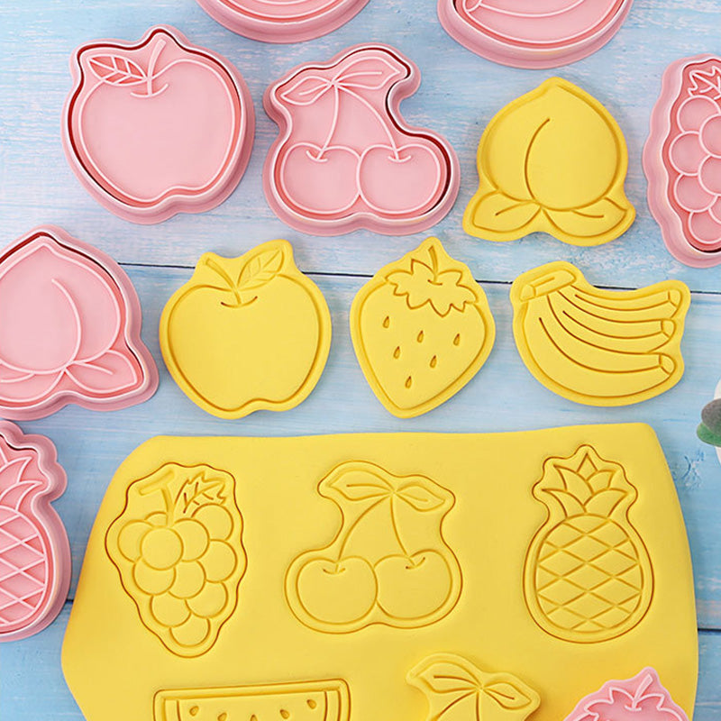 Set 8 Pcs Cookies Cutter Stamp Cetakan Kue Kering Press Tema Buah Fruit