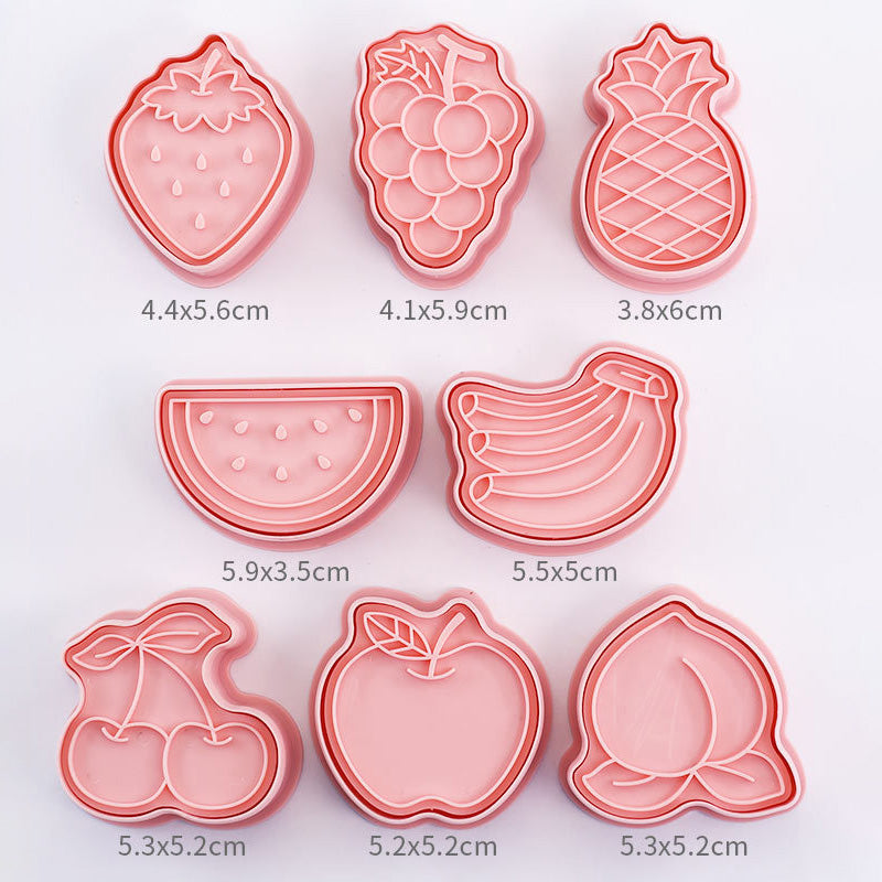 Set 8 Pcs Cookies Cutter Stamp Cetakan Kue Kering Press Tema Buah Fruit