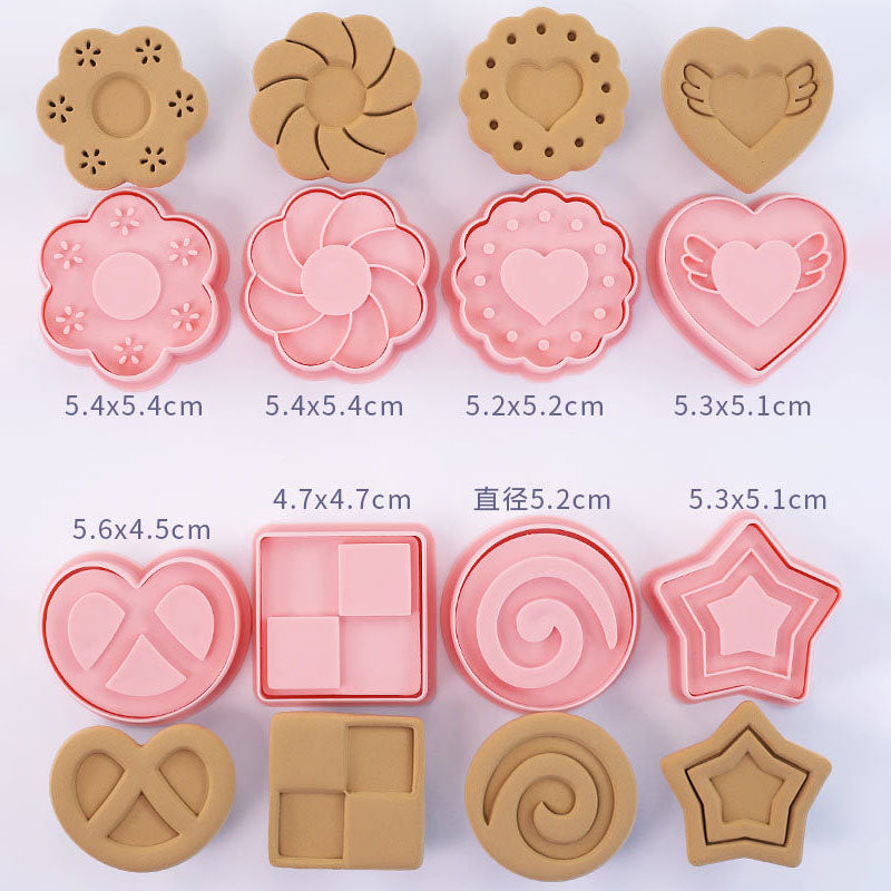Set 8 Pcs Cookies Cutter Stamp Cetakan Kue Kering Press Tema Valentine