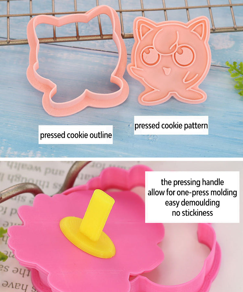 Set 8 Pcs Cookies Cutter Stamp Cetakan Kue Kering Press Karakter Pokemon