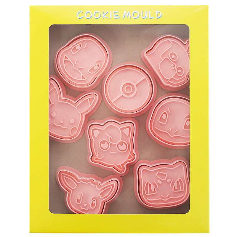 Set 8 Pcs Cookies Cutter Stamp Cetakan Kue Kering Press Karakter Pokemon