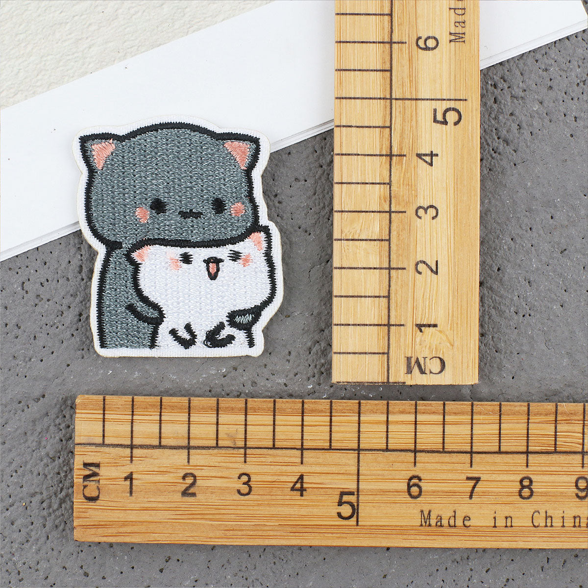 Bordir Patch Karakter Kartun Hewan Kucing Cat Animal Series Iron On Iron Patch Setrika Baju A