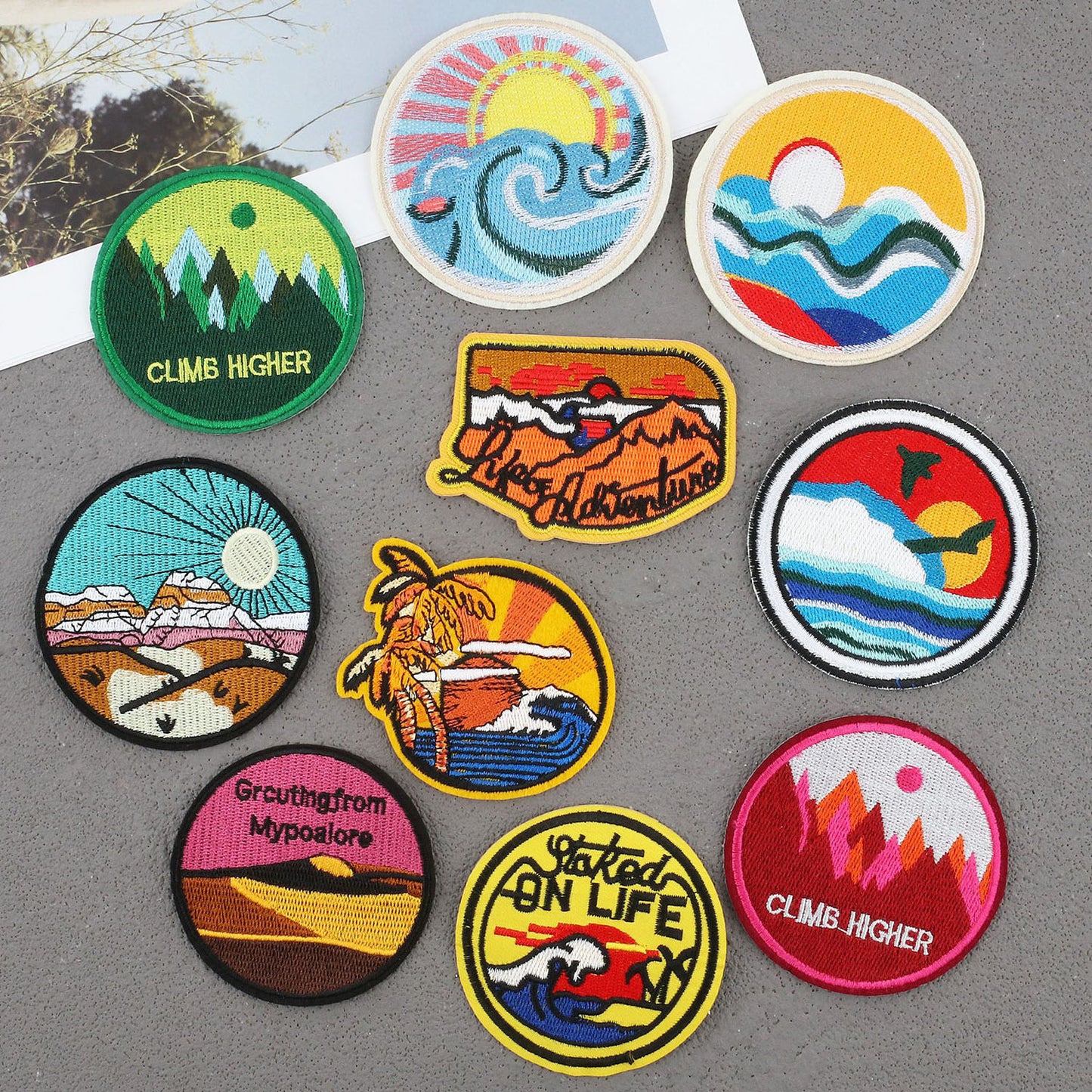 Bordir Patch Karakter Kartun Flower Scenery Mixed Series Iron On Iron Patch Setrika Baju C