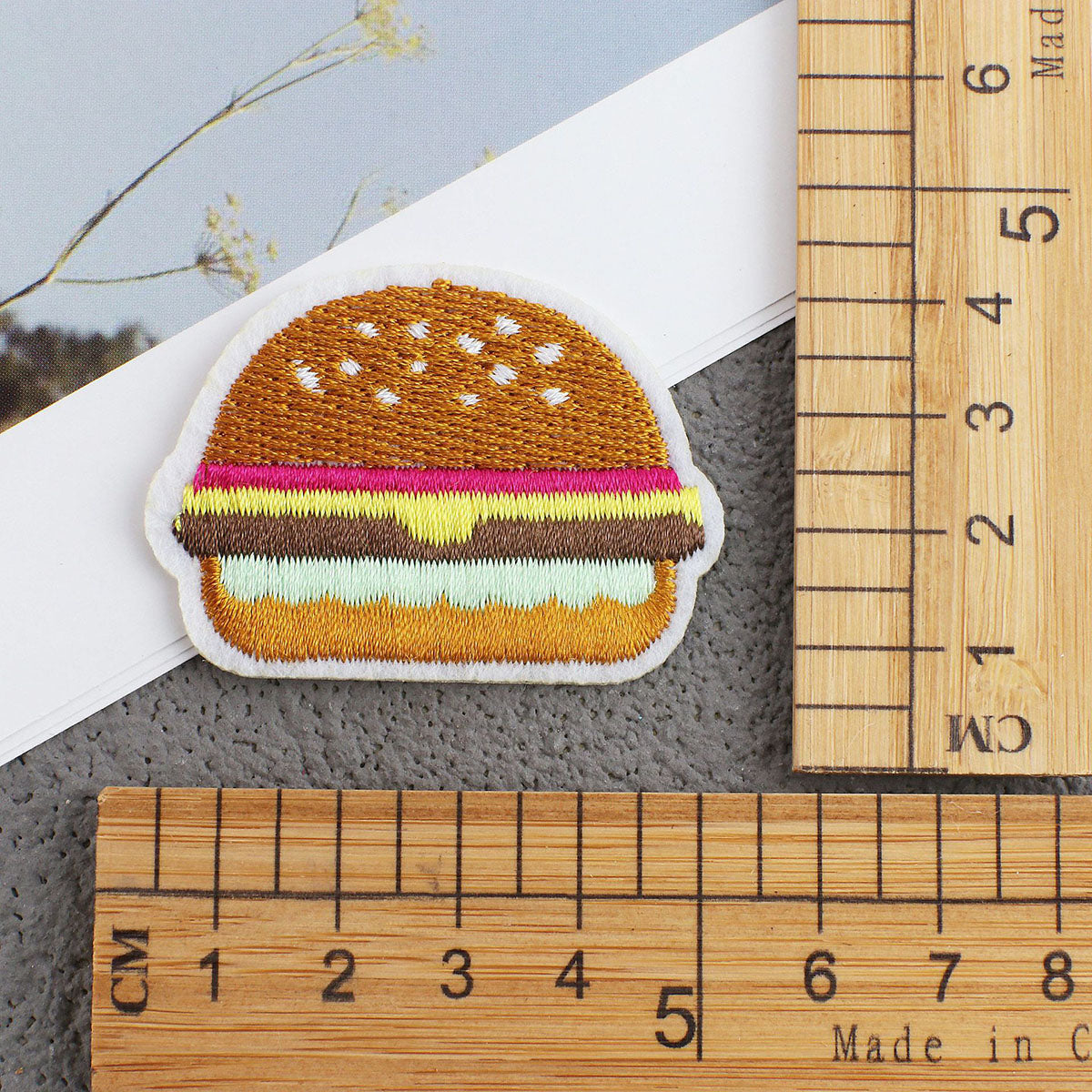 Bordir Patch Karakter Kartun Burger Lollipop Totoro Pacman Mixed Series Iron On Iron Patch Setrika Baju A