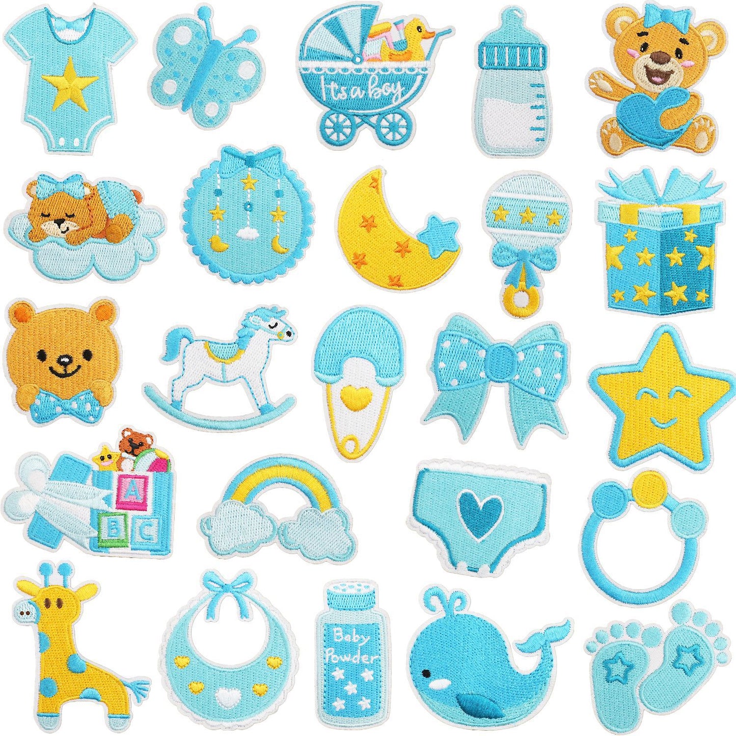 Bordir Patch Karakter Kartun Baby Girl Boy Shower Series Iron On Iron Patch Setrika Baju