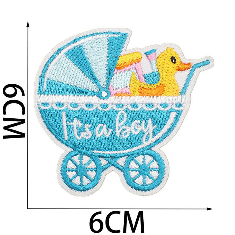 Bordir Patch Karakter Kartun Baby Girl Boy Shower Series Iron On Iron Patch Setrika Baju
