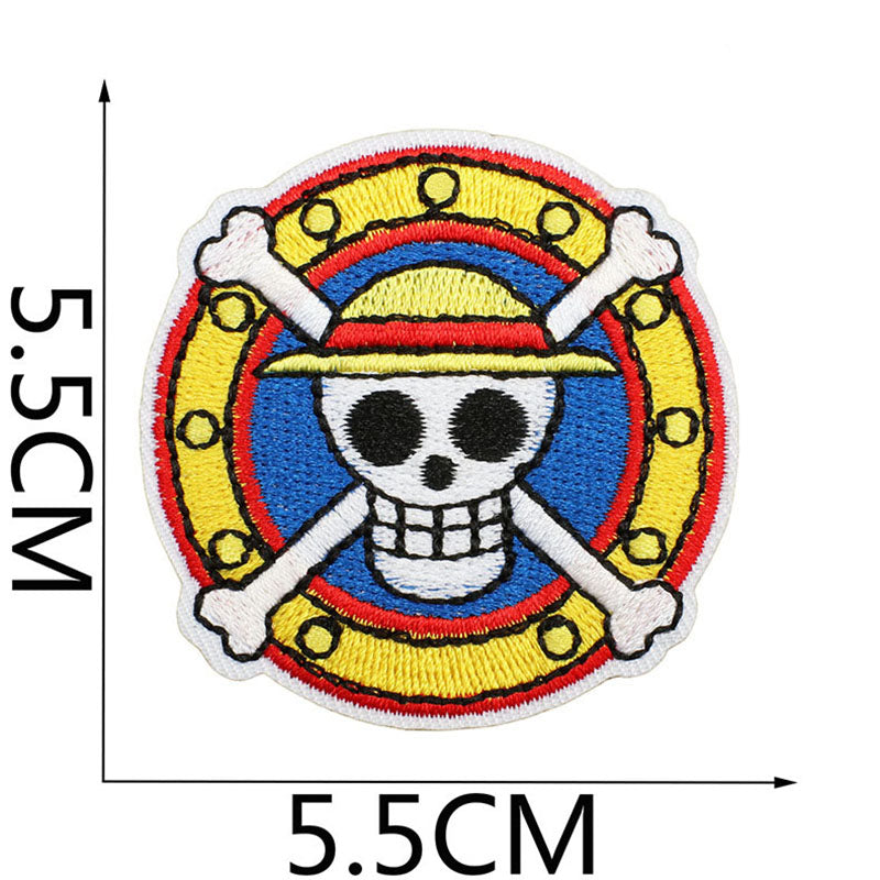Bordir Patch Karakter Kartun One Piece Series Iron On Iron Patch Setrika Baju