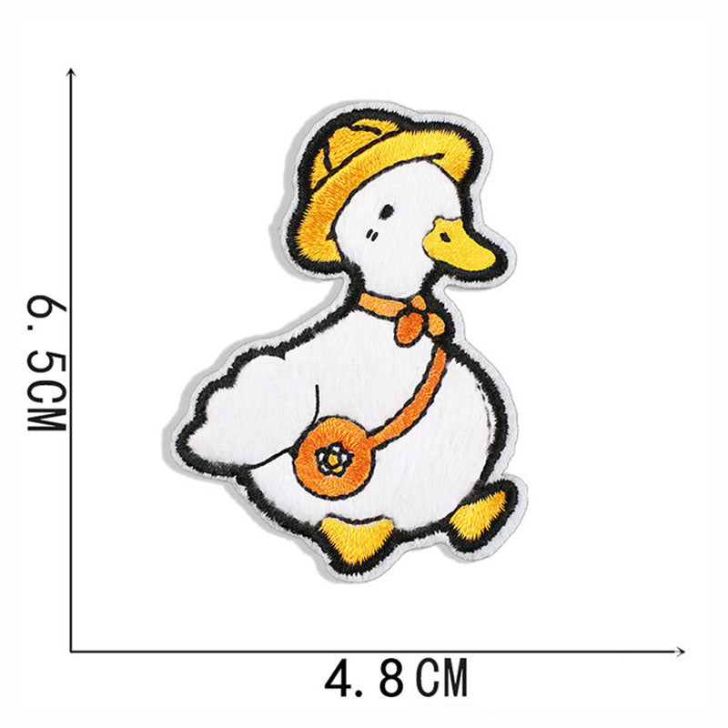 Bordir Patch Karakter Kartun Hewan Bebek Lucu Duck Series Iron On Iron Patch Setrika Baju