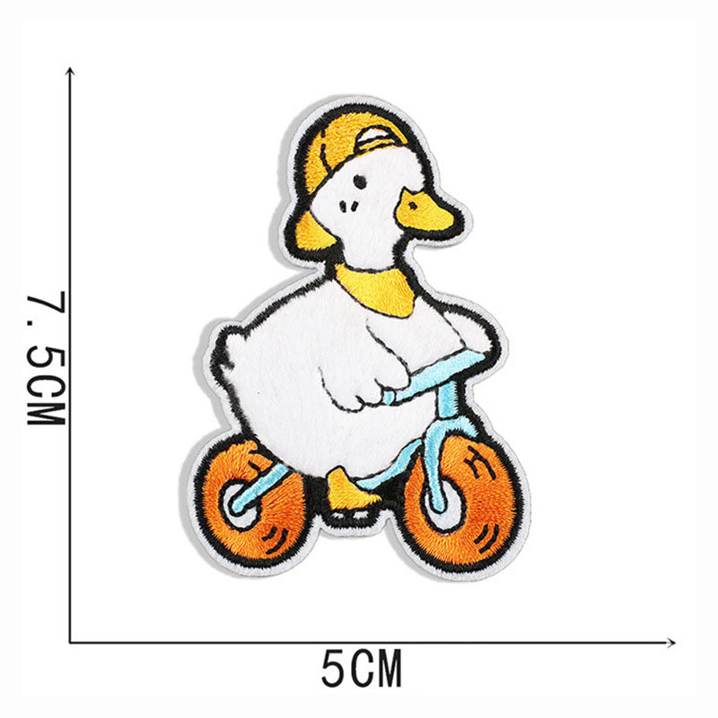 Bordir Patch Karakter Kartun Hewan Bebek Lucu Duck Series Iron On Iron Patch Setrika Baju