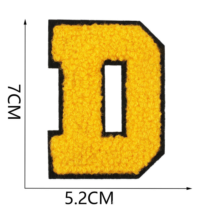 Bordir Patch Huruf Abjad Capital Letter Yellow Series Iron On Iron Patch Setrika Baju