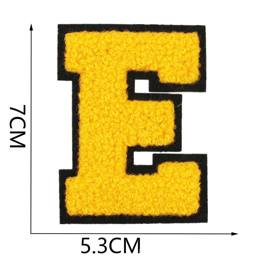 Bordir Patch Huruf Abjad Capital Letter Yellow Series Iron On Iron Patch Setrika Baju