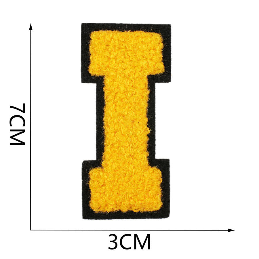 Bordir Patch Huruf Abjad Capital Letter Yellow Series Iron On Iron Patch Setrika Baju
